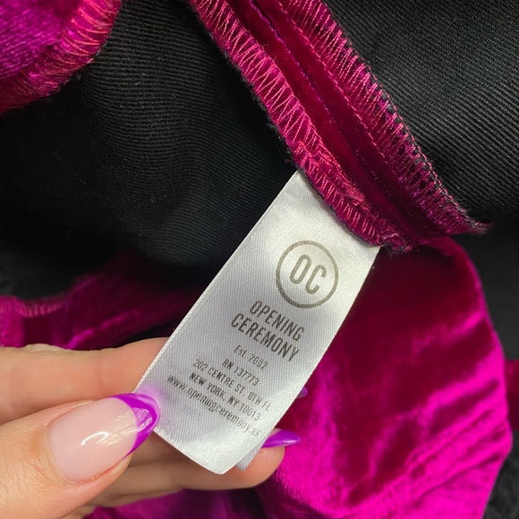 Opening Ceremony Velvet Fuchsia Skirt - Picture 4 of 5